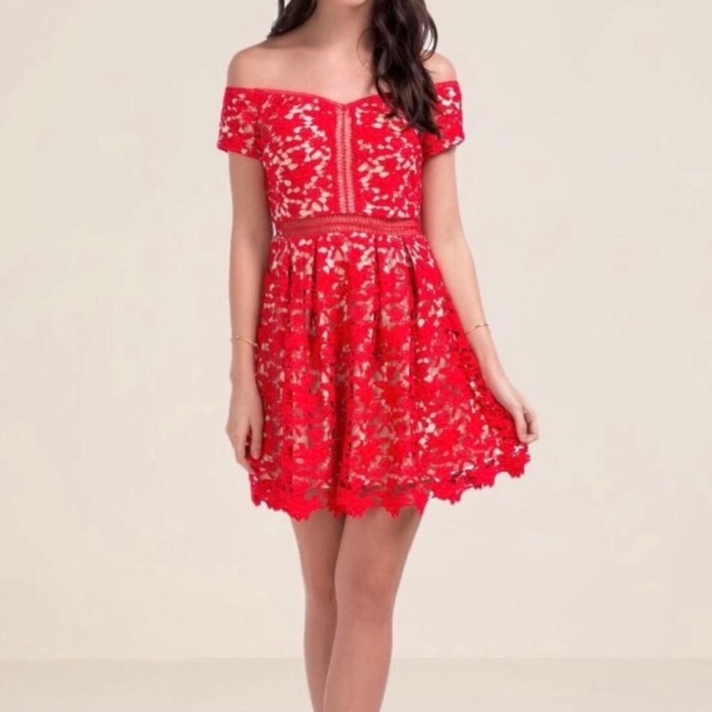 Red Lace Francesca’s Dress